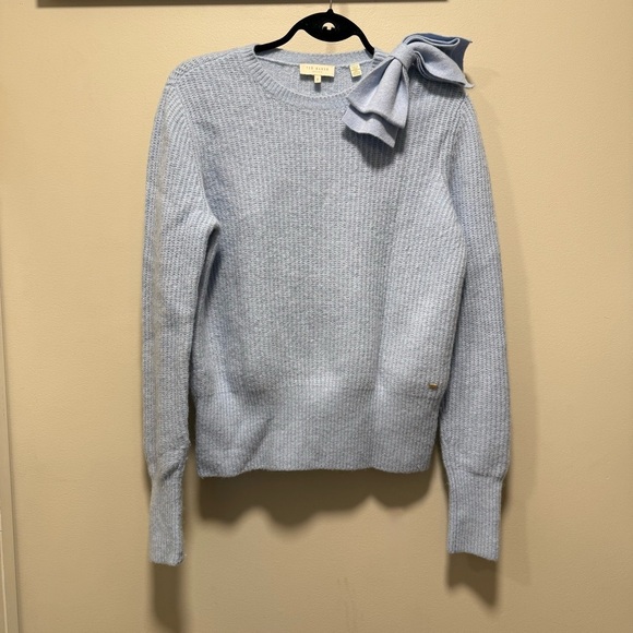 Ted Baker London Size 2 Bow Detail Chunky Knit Sweater - Picture 2 of 6